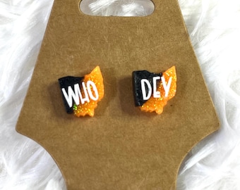 Who Dey - Bengals State Earrings