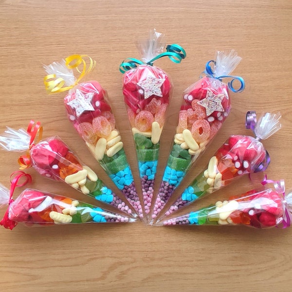 Rainbow Sweet Cones UK - Perfect and Colourful for Birthday, Party, Hen Day, Weddings Favours, BBQ...