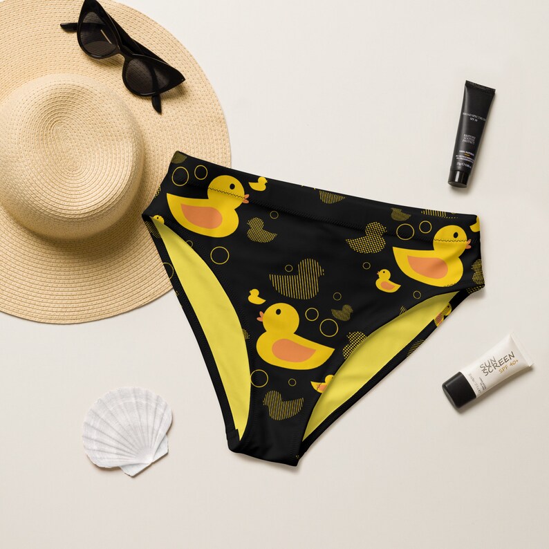 Rubber Ducky Highwaisted Bikini Yellow Duck Bikini Twopiece Swimsuit