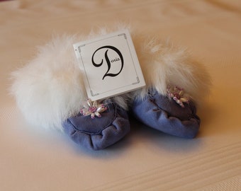 infant, moccasins, slippers, child, warm, cozy, handmade, leather, fur, soft