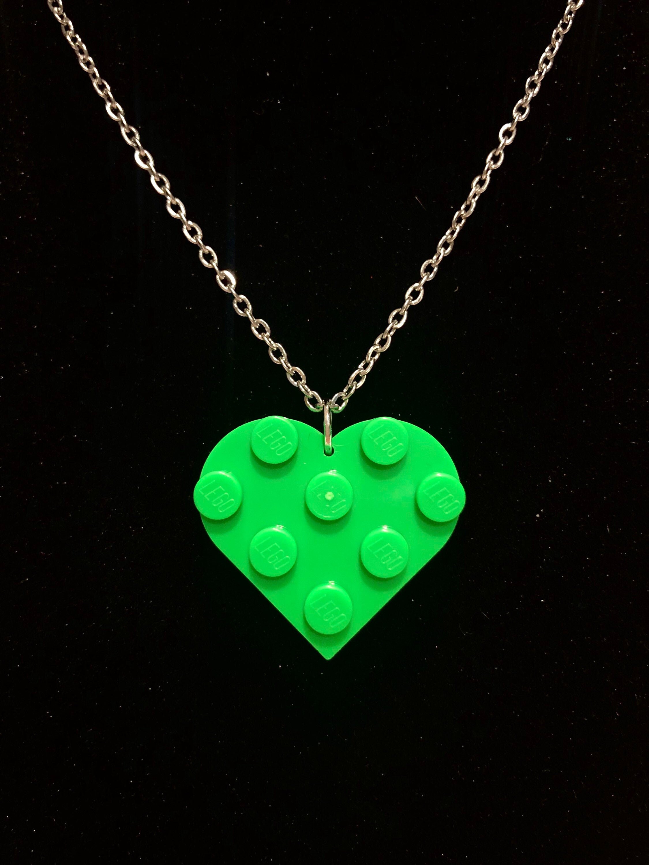 Green Buildable Heart Necklace With Custom Length Stainless Etsy UK