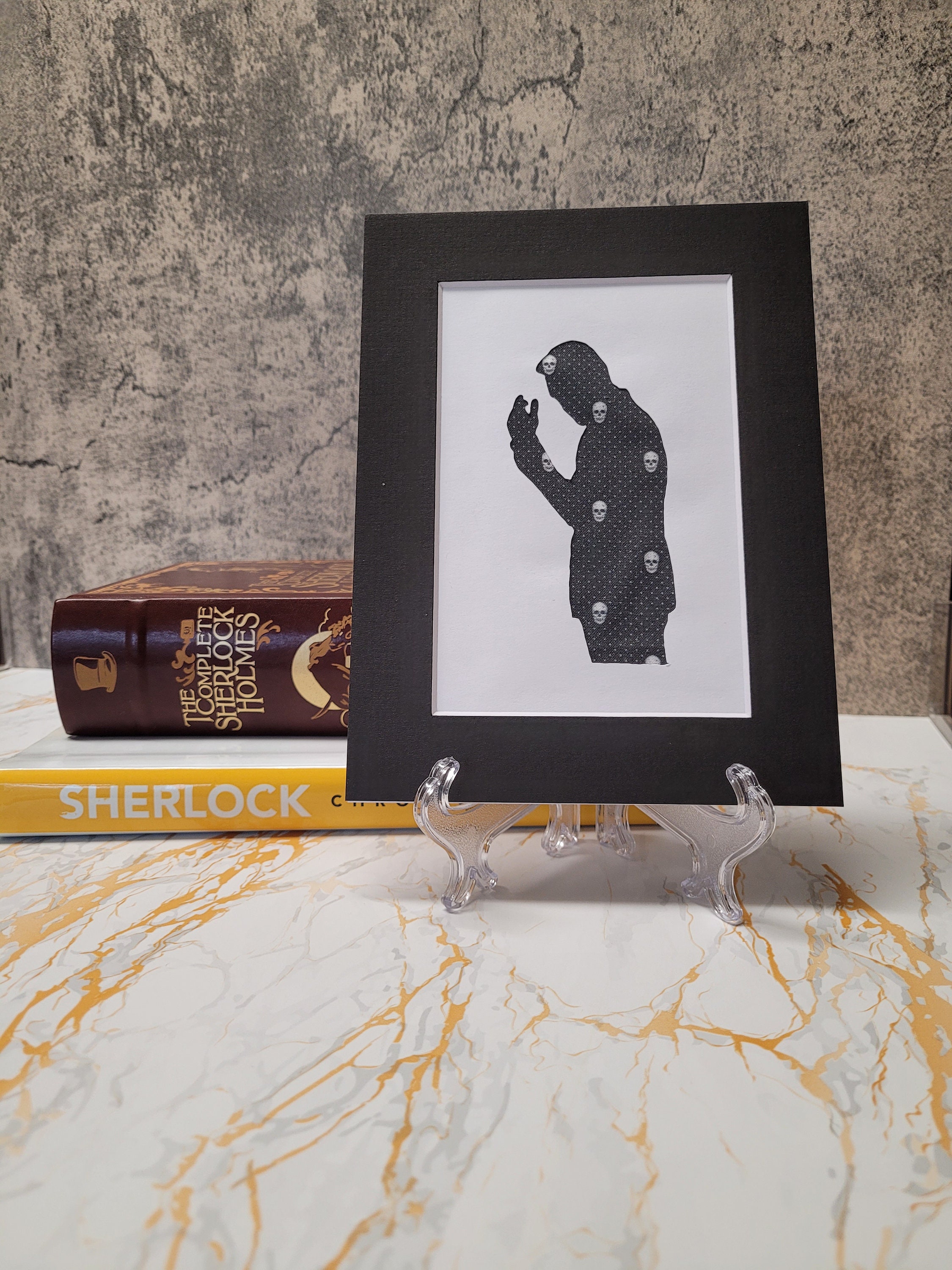 BBC Sherlock - Moriarty Silhouette Art - Black & White Wall Décor