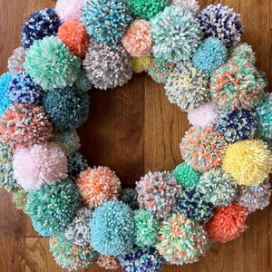 Pastel 18” Pom Pom Wreath