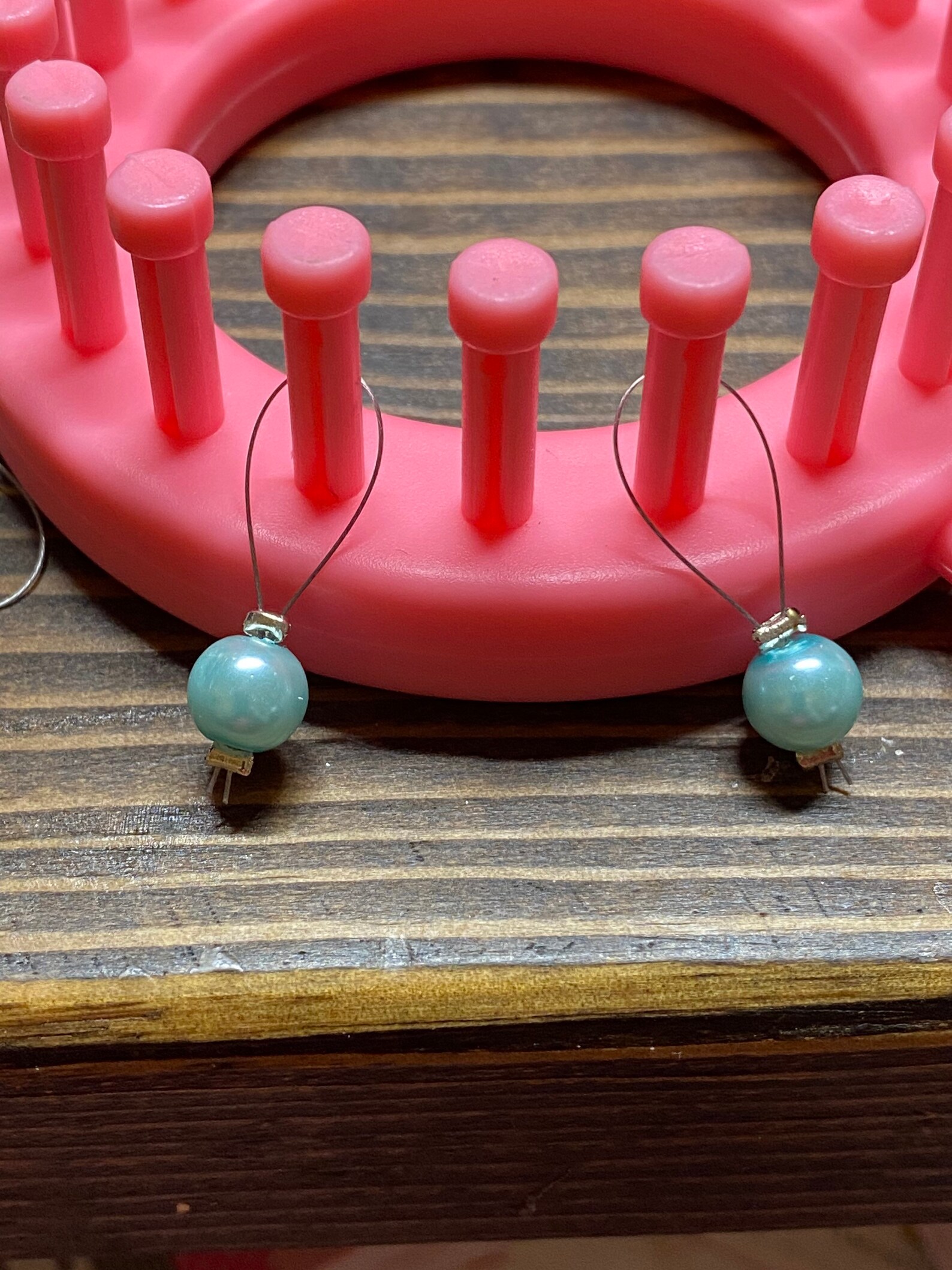 Faux pearl stitch markers loom knit Etsy