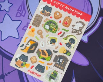 Spooky Cute Cat Sticker Sheet | Halloween Planner Stickers