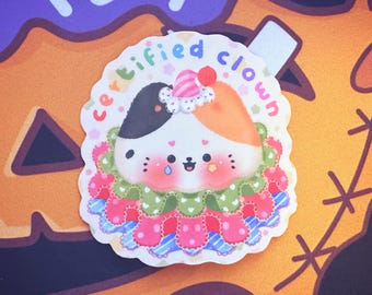 Pastel Certified Clown Vinyl Sticker | Funny Aesthetic Decal