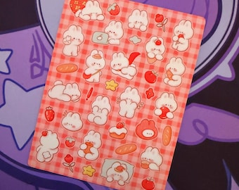 Little Bun Sticker Sheet – Kawaii Bunny Food Planner Stickers (Signature Matte Finish)