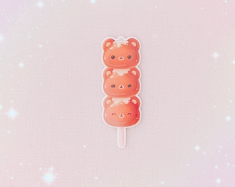 Cutie Bear Dango Vinyl Sticker: Glossy, Holo, or Matte