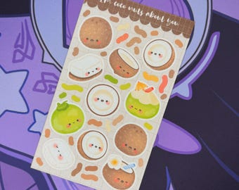 Coco Nuts Kawaii Sticker Sheet | Tropical Planner Stickers