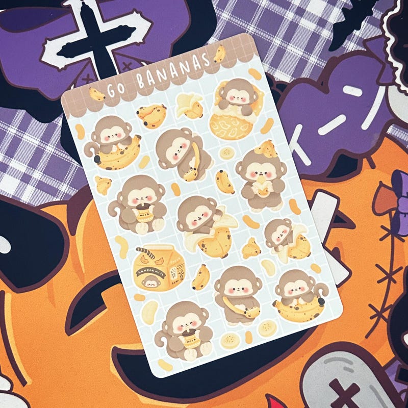 Monkey Sticker - Etsy