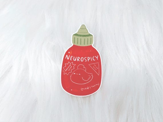 Neurospicy Sticker | Funny Relatable Hot Sauce Bottle Sticker