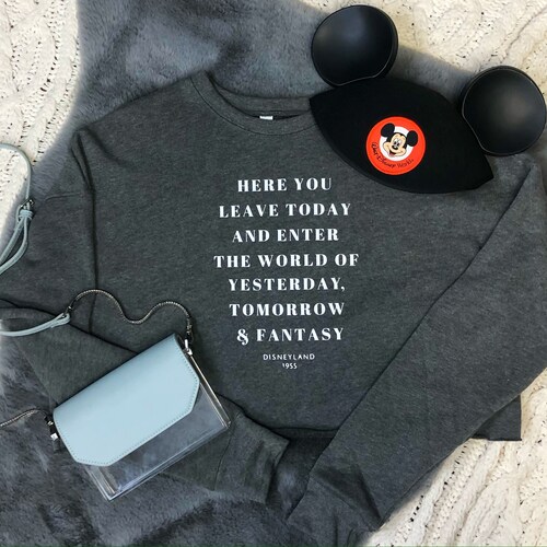 Disneyland Entrance Sign - Cropped Fleece Disney Sweatshirt