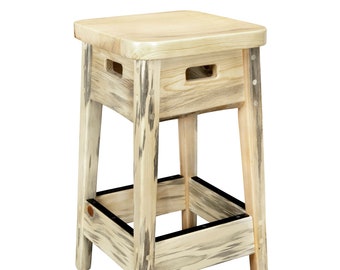 Amish Made Backless Pine Barstools