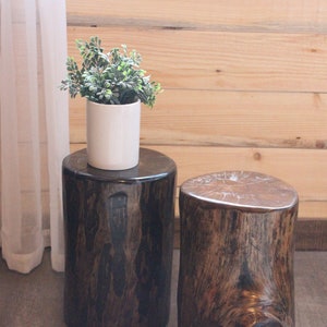 Stained Lodgepole Plant Stand Stumps