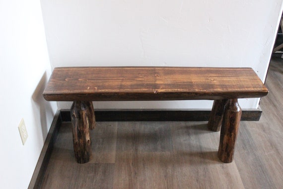 Half Log Bench Etsy