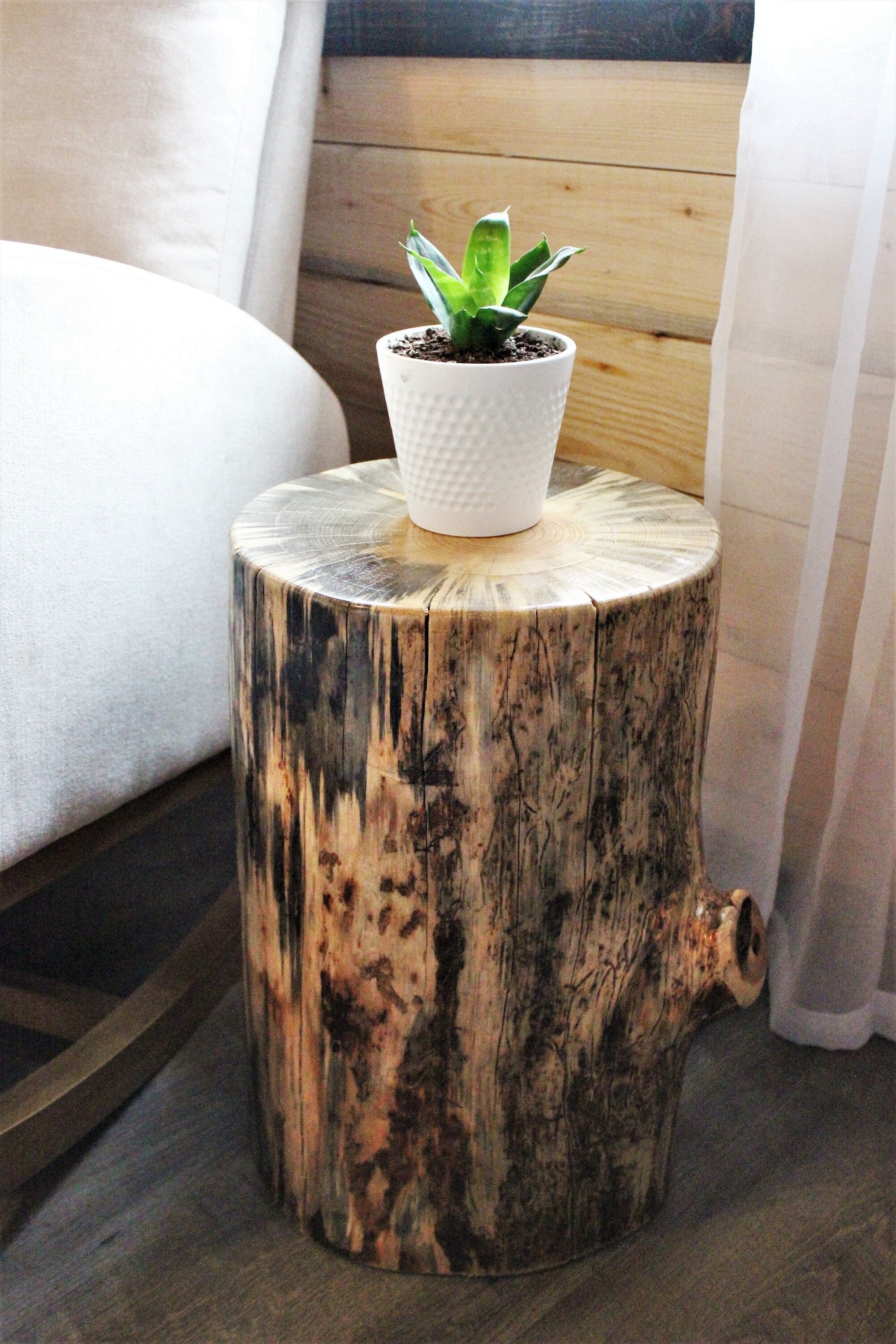Tall 22 Lodgepole Pine Stump side Table Etsy