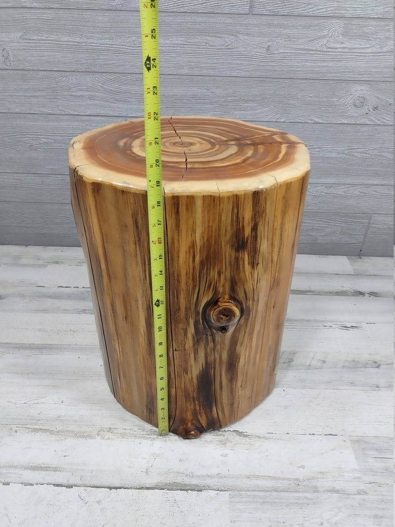 Cedar Stump Side/End Table Etsy