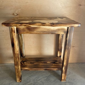 Amish Made Wood Burned Scene Nightstand/End Table image 10