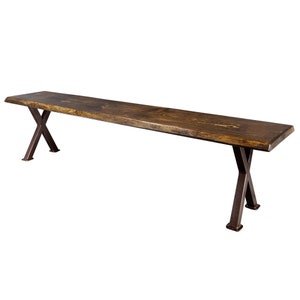 Amish Made Bench with Forged Iron X-Style Legs