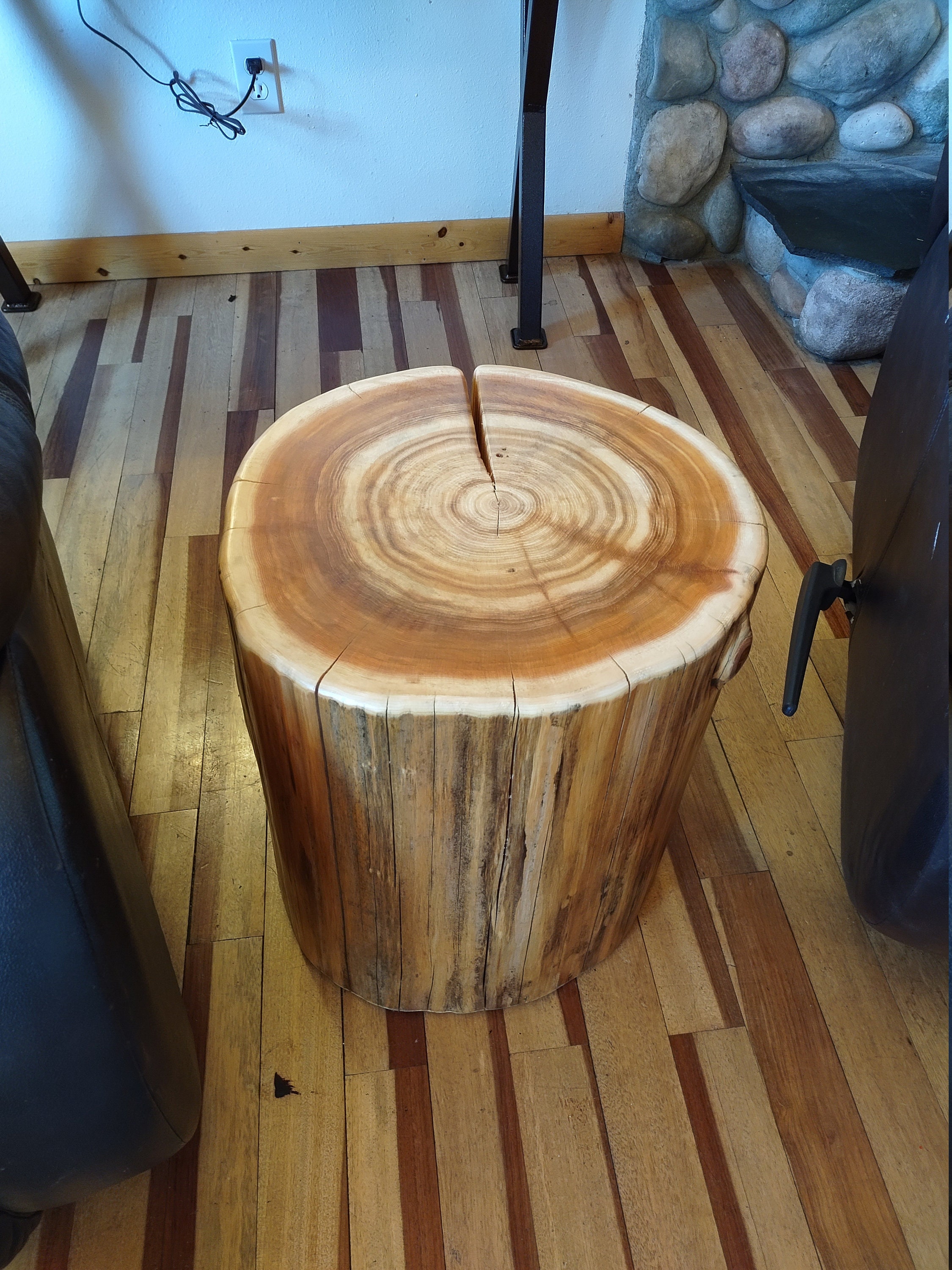 Cedar stump side table deals