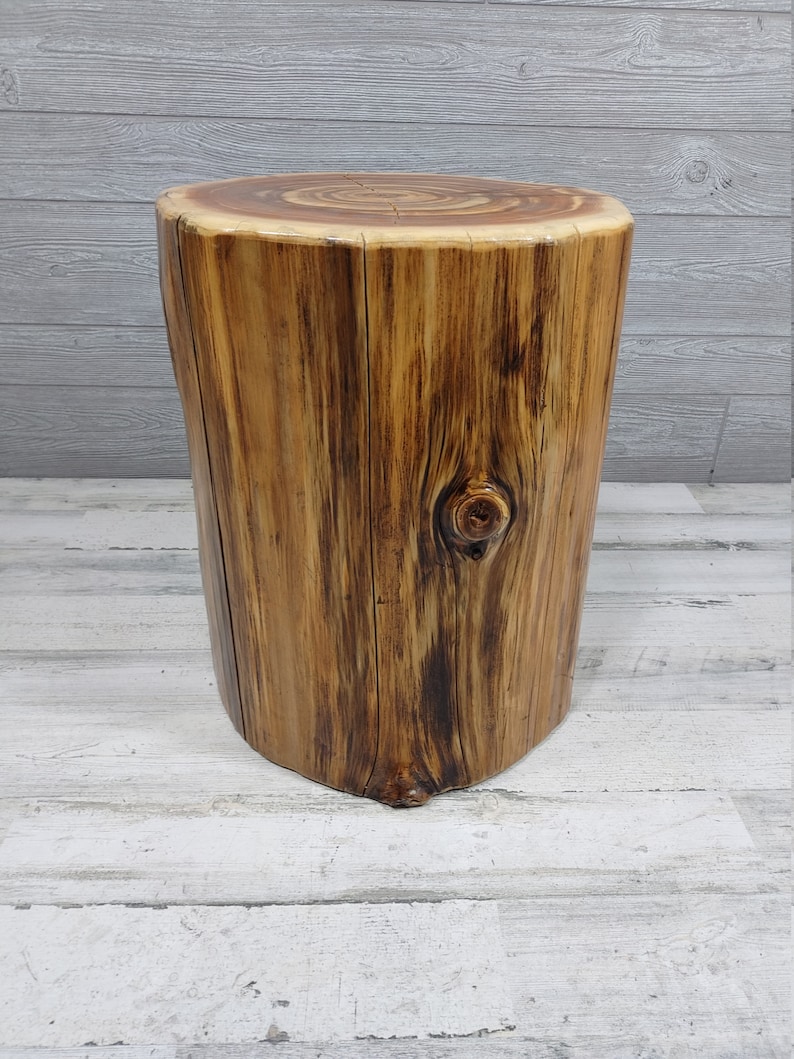 Cedar Stump Side/End Table Etsy