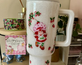 30 or 40 oz Strawberry Shortcake Tumbler Simple Modern Or Stanley