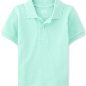 Aqua Pique Poloshirt für Babys, geknöpftes Shirt, klassisches Jungentop, Babyjungenkleid, Babypolo, lässiges Babyshirt, Jungentop