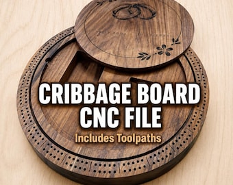 Arquivo CNC para tabuleiro de Cribbage com trajetórias de ferramenta - svg, eps, c2d, dxf, png, Shapeoko