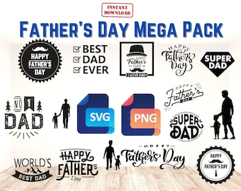 Father's Day Image Pack  -  PNG and SVG digital file for clipart, laser engraving, vinyl cutting