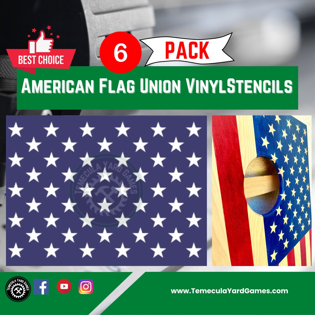 American Flag Union Vinyl Stencils Six Pack - Etsy