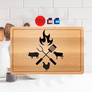 BBQ Cutting Board Digital Image -  SVG/PNG