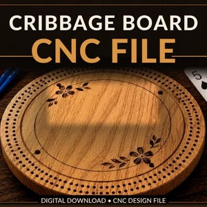 Cribbage Board CNC File with Toolpaths - svg, eps, c2d, dxf, png, Shapeoko