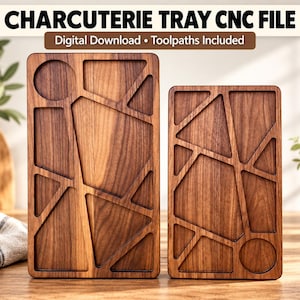 Charcuterie Tray CNC Carve File - Multiple Files Including C2D Shapeoko Files
