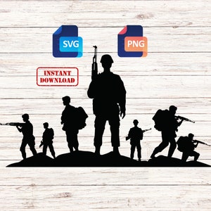 Military Soldier Skyline Image - SVG and PNG