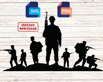 Military Soldier Skyline Image - SVG and PNG