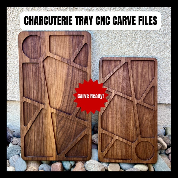 Charcuterie Tray CNC Carve File - Multiple Files Including C2D Shapeoko Files