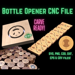 Wooden Bottle Openers Digital CNC File for Precision Cutting of Handmade 2.75" Circle Bottle Openers