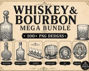 Whiskey Bourbon Laser Engraving Designs Mega Bundle (Digital Download)