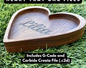 Heart Jewelry Tray CNC File - Carbide Create C2D and VCarve CRV