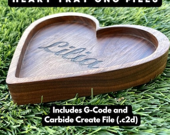 Heart Jewelry Tray CNC File - Carbide Create C2D and VCarve CRV