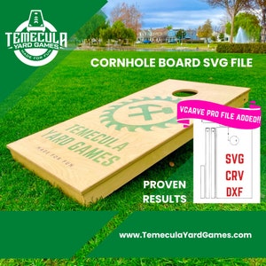 Cornhole Board SVG, DXF, Vectric VCarve Pro CNC Files