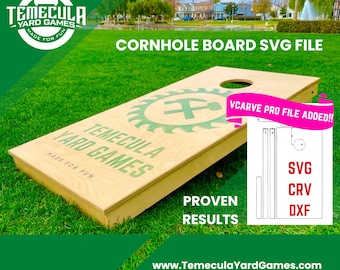 Cornhole Board SVG, DXF, Vectric VCarve Pro CNC Files
