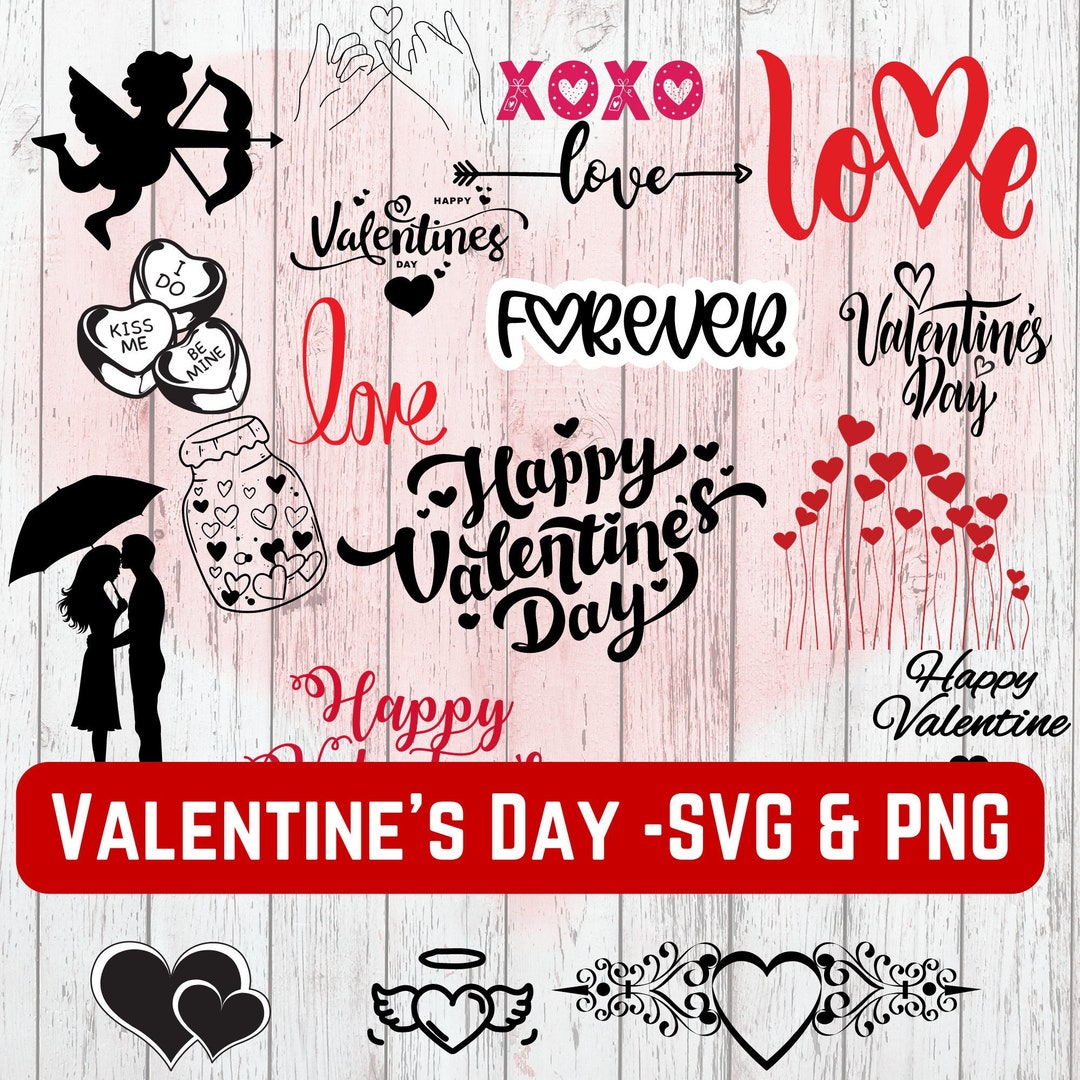 Valentine's Day Image Bundle SVG and PNG - Etsy