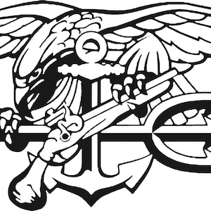 Navy Seals Trident Image Digital file bundle for clipart, laser engraving, vinyl cutting image 1