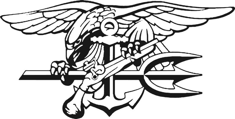 Navy Seals Trident Image Digital file bundle for clipart, laser engraving, vinyl cutting image 1