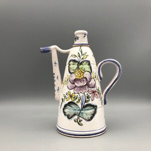 Handmade and hand-painted   1970s. jug, with cap made in Portugal.