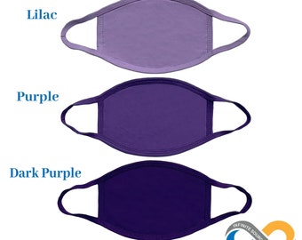 Purple Face Mask, ADULT 3 Ply Cotton Face Mask-Cloth Face Mask Infinite Sourcing & Trading Wholesale Bulk, Washable, Reusable, Everyday