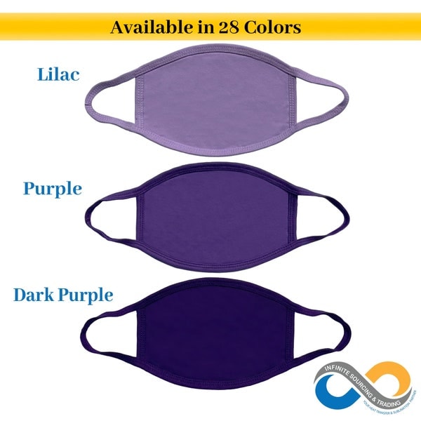 Purple Face Mask, ADULT 3 Ply Cotton Face Mask-Cloth Face Mask Infinite Sourcing & Trading Wholesale Bulk, Washable, Reusable, Everyday