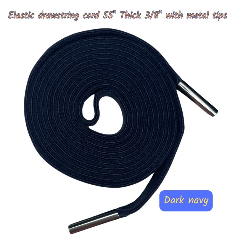 Drawstring With Metal Tips Flat Super Stretch Drawstring Cord: 55