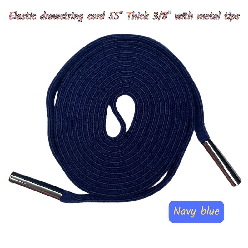 Drawstring With Metal Tips Flat Super Stretch Drawstring Cord: 55